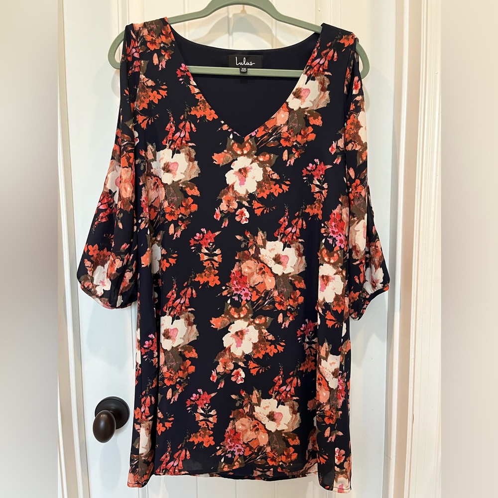 Navy floral dress